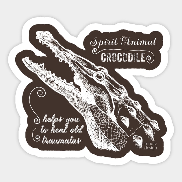 Spirit animal - Crocodile - white Sticker by mnutz